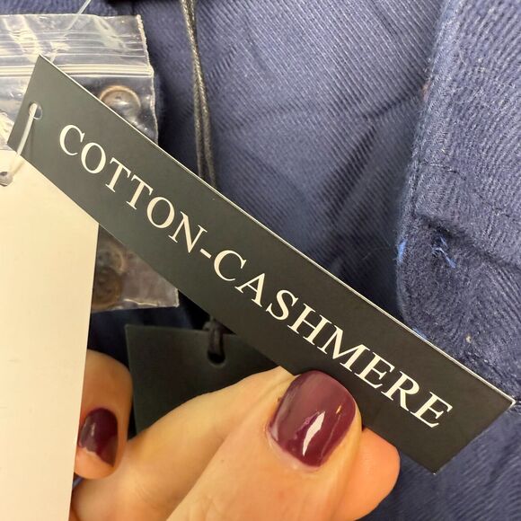 Cotton Cashmere Mens XXL Blue Shirt Button Down Long Sleeve Collared Top NWT - Picture 5 of 8